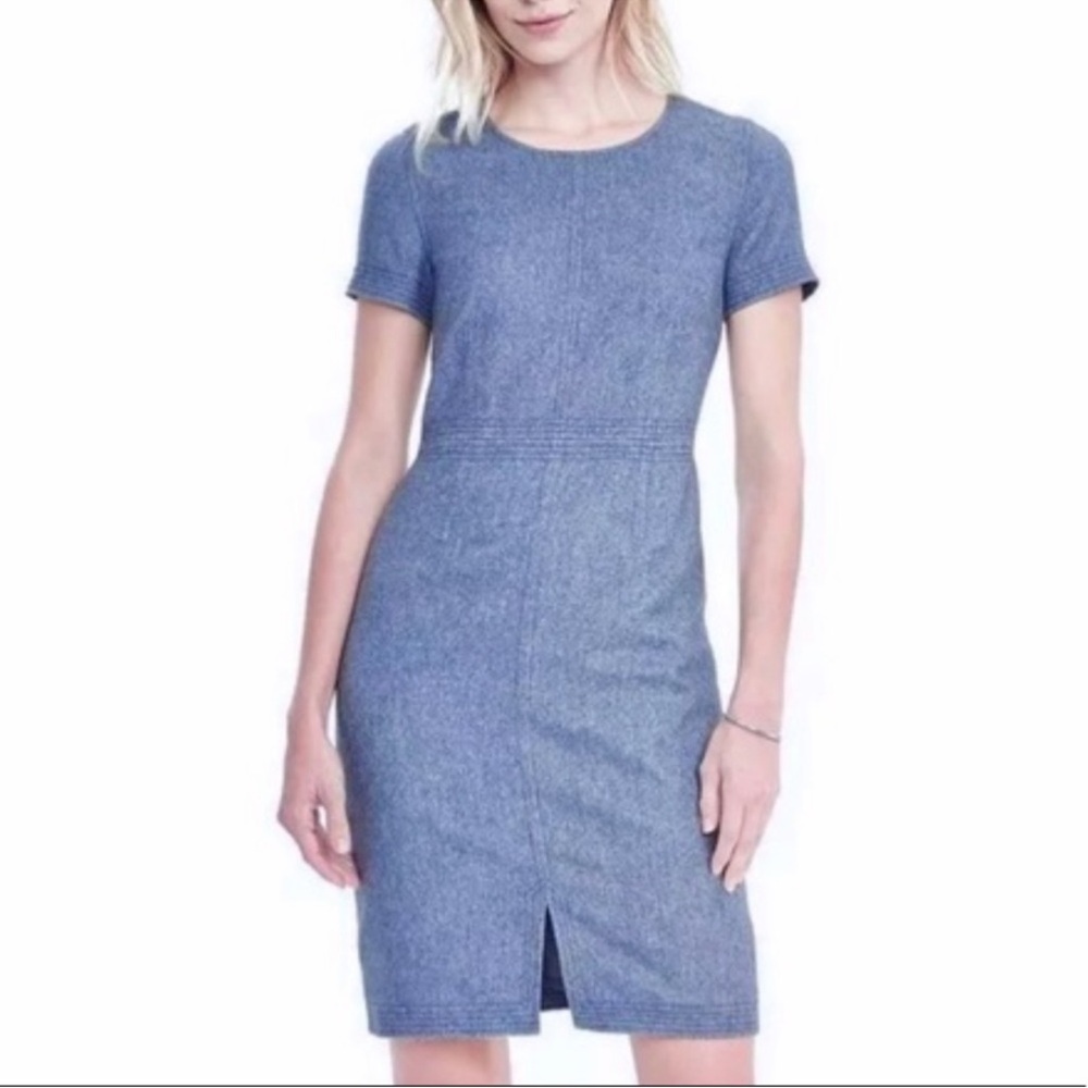 NWT Banana Republic Short Sleeve Wool Sheath Dress